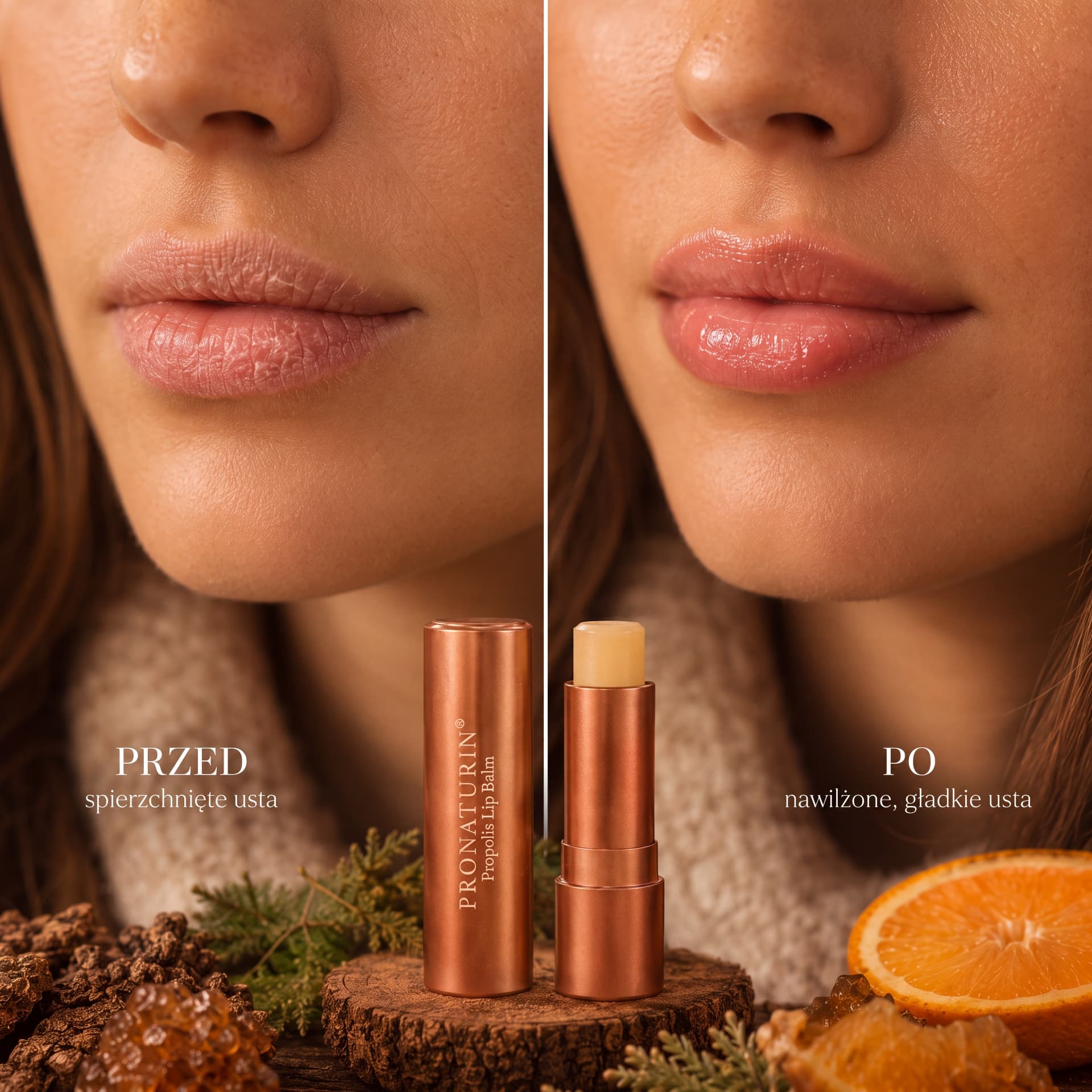 Propolis Lip Balm — Cedarwood & Orange — naturalna formuła propolisowa